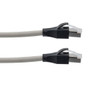 Category 7 10gig Ethernet Cable Assembly, S/FTP Shielded Pairs, RJ45 Male/Plug, 26AWG Stranded, LSZH, Gray, 0.5M