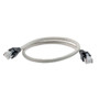 Category 7 10gig Ethernet Cable Assembly, S/FTP Shielded Pairs, RJ45 Male/Plug, 26AWG Stranded, LSZH, Gray, 3M