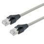 Category 7 10gig Ethernet Cable Assembly, S/FTP Shielded Pairs, RJ45 Male/Plug, 26AWG Stranded, LSZH, Gray, 5M