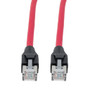 Category 7 10gig Ethernet Cable Assembly, S/FTP Shielded Pairs, RJ45 Male/Plug, 26AWG Stranded, LSZH, Red, 0.5M