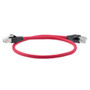 Category 7 10gig Ethernet Cable Assembly, S/FTP Shielded Pairs, RJ45 Male/Plug, 26AWG Stranded, LSZH, Red, 0.5M