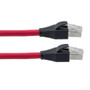 Category 7 10gig Ethernet Cable Assembly, S/FTP Shielded Pairs, RJ45 Male/Plug, 26AWG Stranded, LSZH, Red, 10M