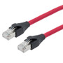 Category 7 10gig Ethernet Cable Assembly, S/FTP Shielded Pairs, RJ45 Male/Plug, 26AWG Stranded, LSZH, Red, 15M