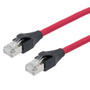 Category 7 10gig Ethernet Cable Assembly, S/FTP Shielded Pairs, RJ45 Male/Plug, 26AWG Stranded, LSZH, Red, 7.5M