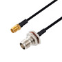 SMA Female to TNC Female Bulkhead Cable Assembly using LC141TBJ Coax, 1.5 FT
