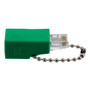 CAT5e Ethernet Crossover Adapter, RJ48C Female to RJ45 Male, Green