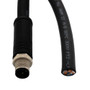 M12 DC Power Cable Assembly, 5 Position L Code, IP68 IP69K, Male to Open, 14AWG, 63V, 16A, UL 20233 PU Jacket, Black, 1M