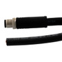 M12 DC Power Cable Assembly, 5 Position L Code, IP68 IP69K, Male to Open, 14AWG, 63V, 16A, UL 20233 PU Jacket, Black, 1M