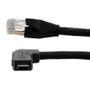ix Low Smoke Zero Halogen Cable, Category 6a, F/UTP, Single Shielded, Right Angle Up ix A Plug To RJ45 Plug 26 AWG, CMX LSZH, Black, 3-meter