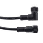 IP68 Waterproof M12 5 Position B-code, Sensor Signal Cable, Light Weight Plastic Nut, 22AWG, PVC, Female To Right Angle Female, Black, 1M