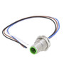 M12 4 Pin A Code Male Receptacle, IP67 Rated, Front Mounting Style with 0.2m Leads