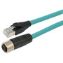 Category 5e M12 4 Position D code SF/UTP Industrial Cable, M12 F / RJ45, 1.0m