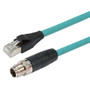 Category 6a M12 8 Position X code SF/UTP Industrial Cable, M12 M / RJ45, 2.0m