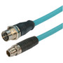 Category 6a M12 8 Position X code SF/UTP Industrial Cable, M12 M / M12 F Panel Mount, 2.0m