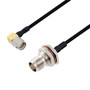 SMA Male Right Angle to TNC Female Bulkhead Cable Assembly using LC141TBJ Coax, 1.5 FT