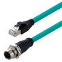 Category 6a M12 8 Position X code Double Shielded Industrial Cable, M12 F Panel Mount / RJ45, 10.0m