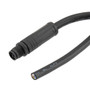 M12 4 Position IP68 S-Code Pigtail Cable Assembly, Unshielded 16AWG PVC Jacket, Male to Cut End, Black 1.0m