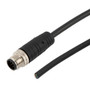 M12 8 Position IP67 A-Code Industrial Outdoor Pigtail Cable Assembly, Unshielded 24AWG UL 94V-0 PUR Jacket, Male to Cut End, Black 2.0m