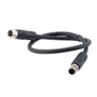 M12 4 Position IP67 L-Code Pigtail Cable Assembly, Unshielded 16AWG PUR Jacket, Male to Female, Black 10m