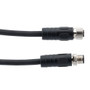 M12 4 Position IP67 L-Code Pigtail Cable Assembly, Unshielded 16AWG PUR Jacket, Male to Female, Black 15m