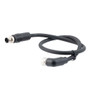 M12 4 Position IP67 L-Code Pigtail Cable Assembly, Unshielded 16AWG PUR Jacket, Male to Right Angle Female, Black 1m