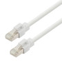 Category 6a 10gig Ethernet Antibacterial Antimicrobial Cable Assembly, RJ45 Male/Plug, 26AWG Stranded, S/FTP, CM LSZH Jacket, White, 2F