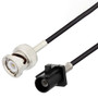 Flexible BNC Male to Black FAKRA Plug Cable Assembly using RG174 Coax, 6 FT