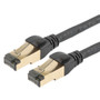 Category 7 10gig Industrial Outdoor High Flex Ethernet Cable, RJ45 Male/Plug, S/FTP Doubled Shielded, 26AWG Stranded, TPE, Black, 7FT