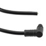 M12 4 Position IP68 S-Code Pigtail Cable Assembly, Unshielded 16AWG PVC Jacket, Right Angle Male to Cut End, Black 5.0m