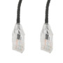 Category 6a 10gig Component Tested Slim Ethernet Patch Cable Assembly, 28AWG Stranded, RJ45 Male Plug, CM PVC Jacket, Black, 5FT
