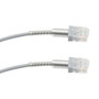 Category 6a 10gig Double Spring Slim Ethernet Cable Assembly, 30AWG Stranded, RJ45 Male Plugs with Spring Boots, CM Jacket, Gray, 1FT
