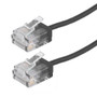 Category 6 Gigabit Super Slim Ethernet Cable Assembly, UTP, RJ45 Male-Plug Low Profile Boot, 32AWG Stranded, 2.6mm OD CM PVC, Black, 35FT