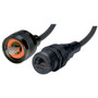 IP68 Ruggedized Cat5e Cable, RJ45, Plug to Jack, ANOD Finish w/ FR-TPE Cable & Dust Caps, 5.0m