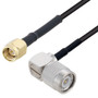SMA Male to TNC Male Right Angle Cable Assembly using RG174 Coax, 3 FT with HeatShrink