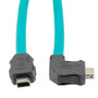 ix Industrial Assembly, Category 6a, SF/UTP, Right Angle Down ix A Plug To ix A Plug, 26AWG Industrial Outdoor High Flex, TPE, Teal, 3-meter