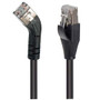Category 6 Shielded 45° Patch Cable, Straight/Right 45° Angle, Black 1.0 ft