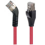 Category 6 Shielded 45° Patch Cable, Straight/Right 45° Angle, Red 7.0 ft