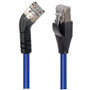 Category 6 Shielded 45° Patch Cable, Straight/Left 45° Angle, Blue 1.0 ft