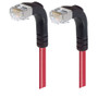 Category 6 Shielded LSZH Right Angle Patch Cable, Right Angle Down/Right Angle Down, Red, 1.0 ft