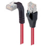 Shielded Category 6 Right Angle Patch Cable, Straight/Right Angle Up, Red, 1.0 ft
