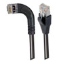 Shielded Category 6 Right Angle Patch Cable, Straight/Right Angle Left, Black, 1.0 ft