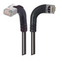 Shielded Category 6 Right Angle Patch Cable, Right Angle Right/Right Angle Up, Black, 1.0 ft