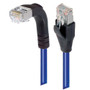 Shielded Category 6 Right Angle Patch Cable, Straight/Right Angle Down, Blue, 3.0 ft