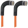 Shielded Category 6 Right Angle Patch Cable, Right Angle Right/Right Angle Right, Orange, 3.0 ft