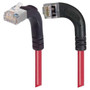 Shielded Category 6 Right Angle Patch Cable, Right Angle Left/Right Angle Up, Red, 1.0 ft