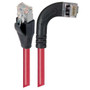 Shielded Category 6 Right Angle Patch Cable, Straight/Right Angle Right, Red, 3.0 ft