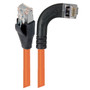 Shielded Category 6 Right Angle Patch Cable, Straight/Right Angle Right, Orange, 7.0 ft