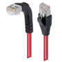 Shielded Category 6 Right Angle Patch Cable, Straight/Right Angle Down, Red, 7.0 ft