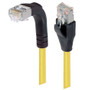 Shielded Category 6 Right Angle Patch Cable, Straight/Right Angle Down, Yellow, 10.0 ft
