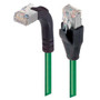 Shielded Category 6 Right Angle Patch Cable, Straight/Right Angle Up, Green, 10.0 ft